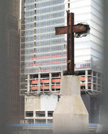 Cross at Ground Zero, New York, September 11th 2001